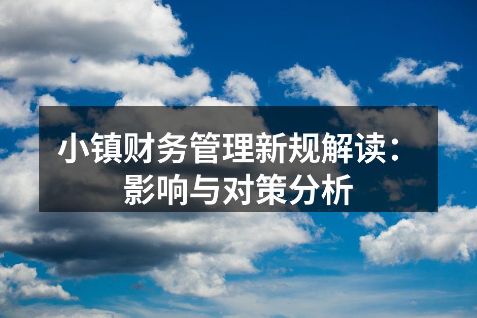 小镇财务管理新规解读：影响与对策分析